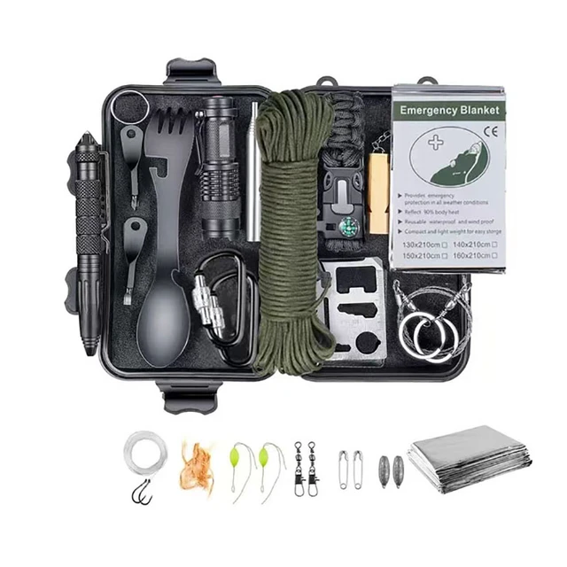 Kit De Supervivencia Y Defensa 18 En 1, Para Exteriores.