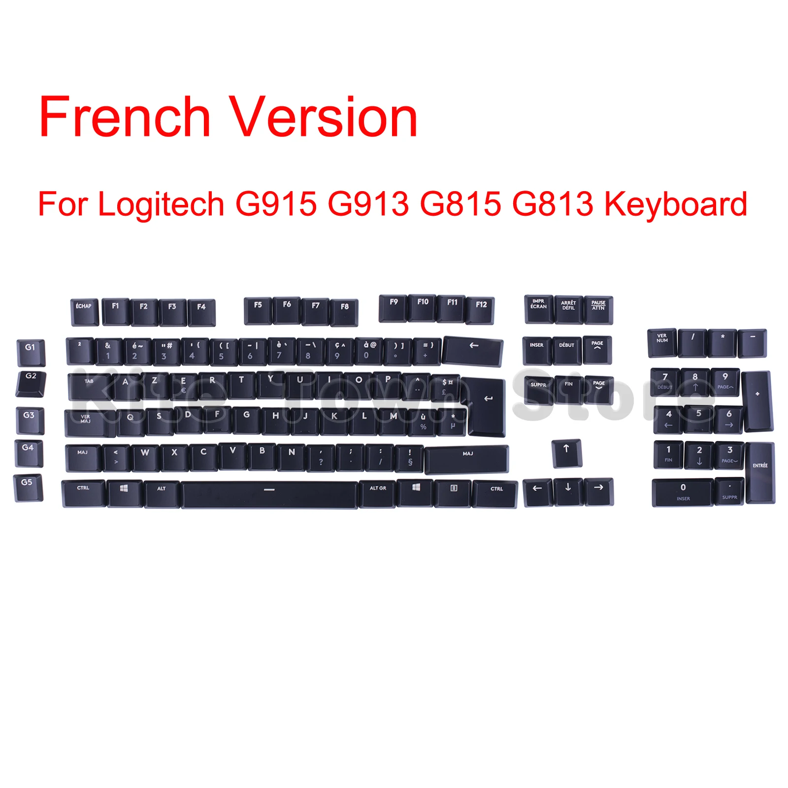 Conjunto Completo Francês Versão G915 110 Pcs Tampas Chave para Logitech G813 G913 G815 G915 Rgb Tkl Teclado sem Fio Preto Branco um
