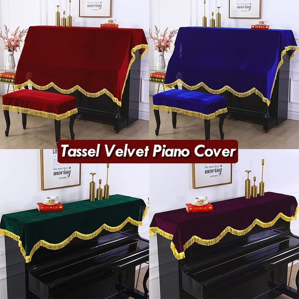 NewRedandGreenClassicalGoldVelvetPianoCoverSimpleThickened