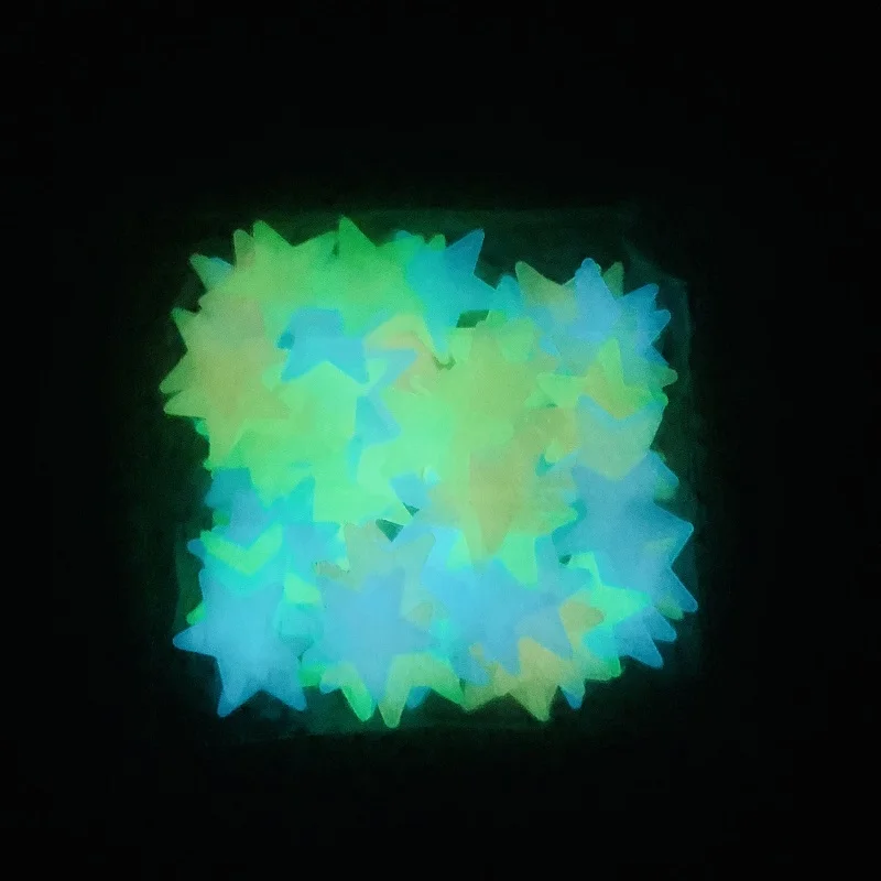 Wall Stickers 50Pcs Luminous 3D Stars Glow In The Dark For Kids Baby Rooms Bedroom Ceiling Home Decor Fluorescent Star Stickers