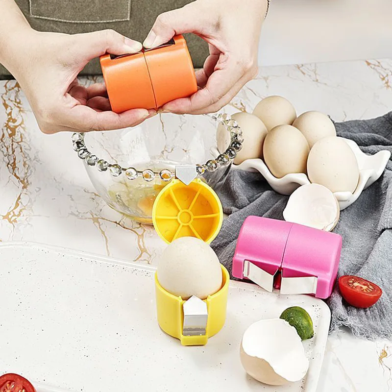 Description Picture 2 of itemPortable Eggshell Opener Beater Egg Shell Separator Not Dirty Hands Household Kitchen Baking Tool Stainless Steel