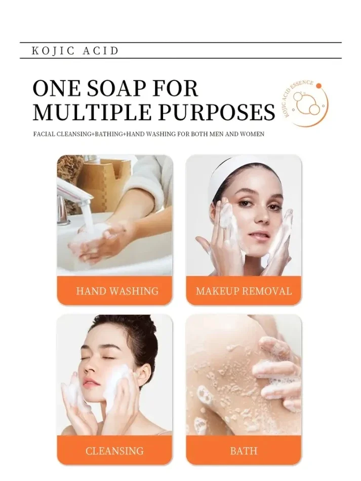 Original Handmade Whitening Soap Skin Lightening Soap Bleaching Kojic Acid Glycerin Deep Cleaning Brighten Skin