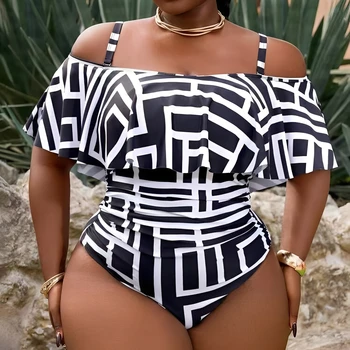Plus Size Ruffle Swimsuit 1
