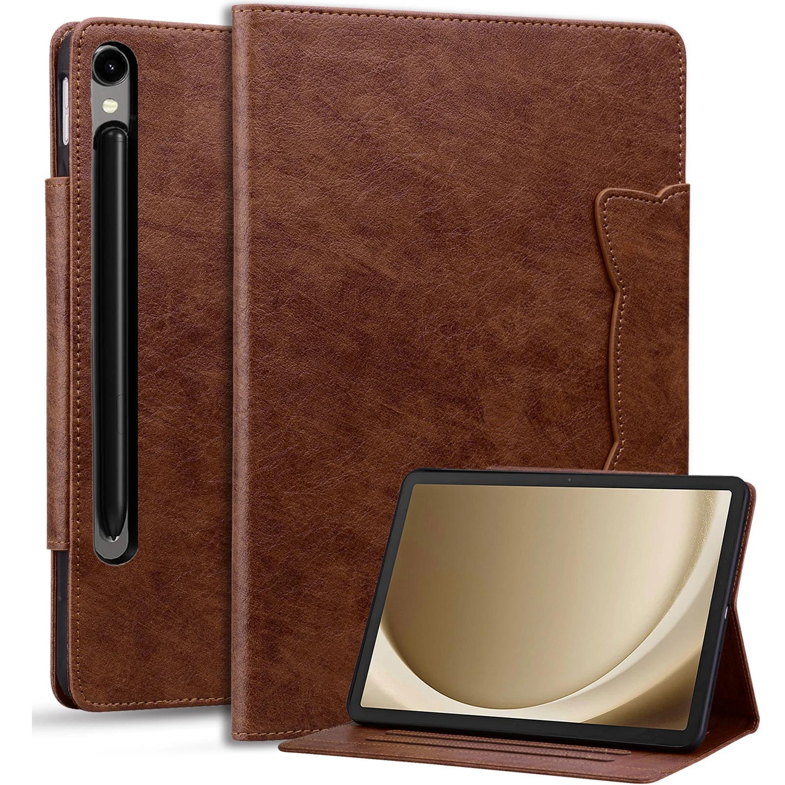 Cute Cat Design PU Leather Magnetic Tablet Cover