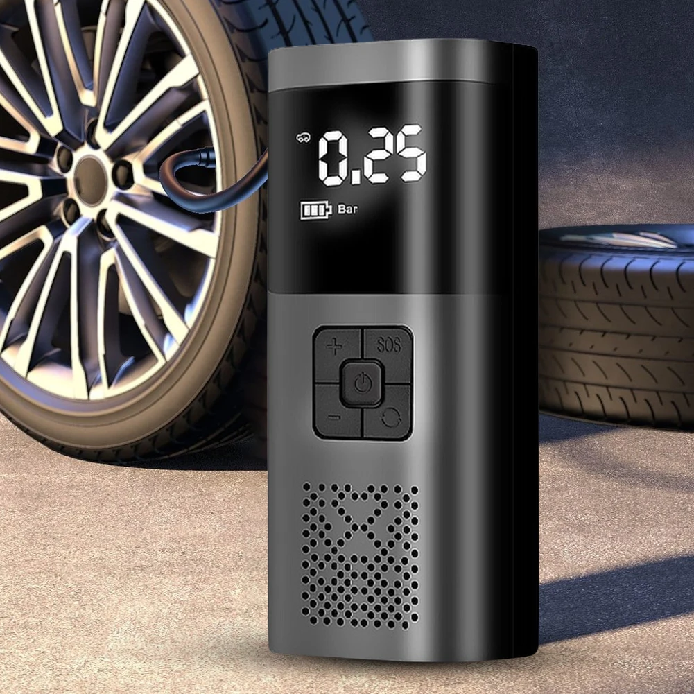 충전식 전기 공기 펌프, 2000mAh * 3 무선 타이어 팽창기, LED 디스플레이, 자동차 모토 바이크용 무선 공기 압축기