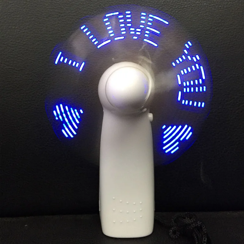 Mini Night Light Handheld Fan Electric Fan  Portable Desktop Battery Mini Customizabl Gift To Give Guests Led Rainbow Lights Fan