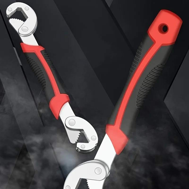 1 Stück robuster, verstellbarer Schraubenschlüssel mit ergonomischem Griff – kompatibel mit großem, offenem Ende und Stecknuss, langlebiger Chrom-Vanadium-Stahl – Detail 10