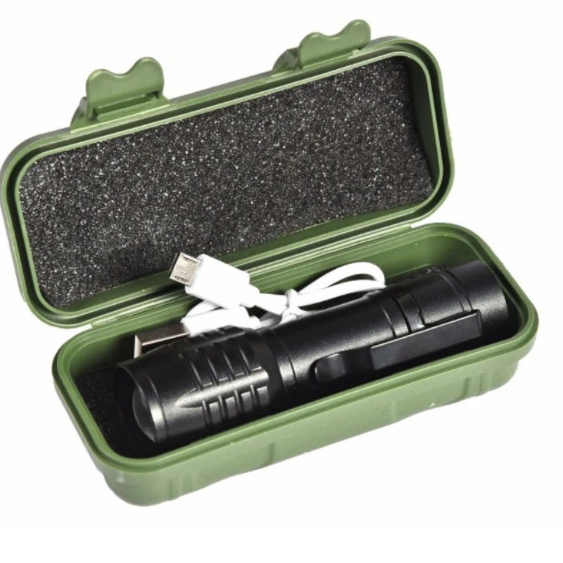 Home Outdoor! Telescopic Zoom Rechargeable Power Torch