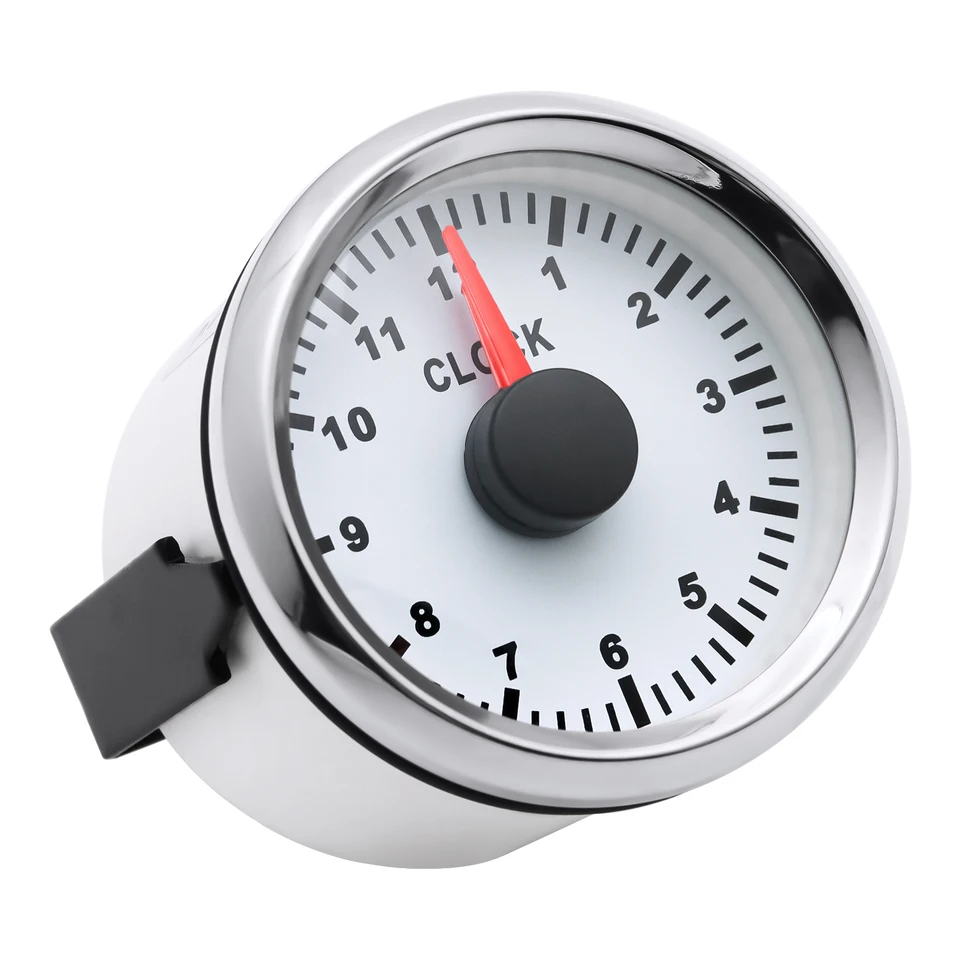 Orologio Da Cruscotto 12 Ore 52 Mm Con Retroilluminazione Rossa - 12V/24V, Impermeabile IP67