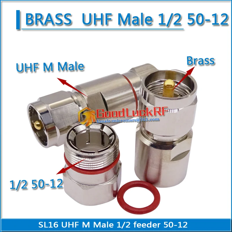 1X Pure copper SL16 M-type PL259 SO239 UHF Мужская головка 50-12 RF соединитель 1/2 1/2 фидерное устройство