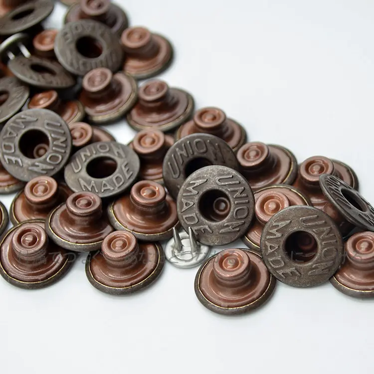 유니온메이드 버튼 일본 수입 YKK 더블 니들 I자형 버클 녹슨 레트로 데님 ..