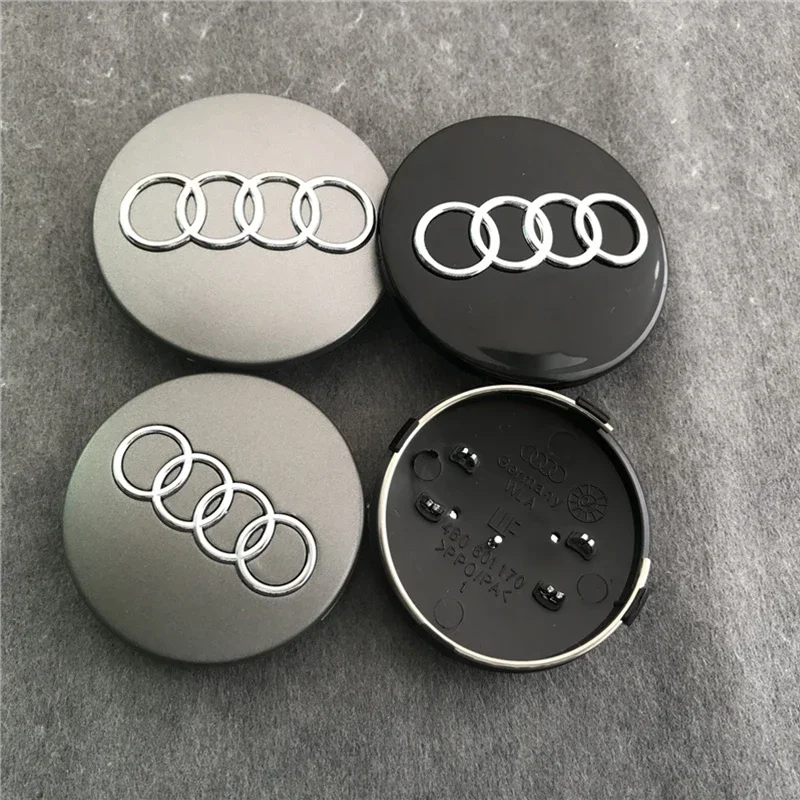 4개 60mm 61mm 68mm 69mm 자동차 스타일링 휠 센터 캡 허브 커버 배지 4B0601170 아우디 A3 A4 A5 A6 A7 A8 S4 S6 액세서리용