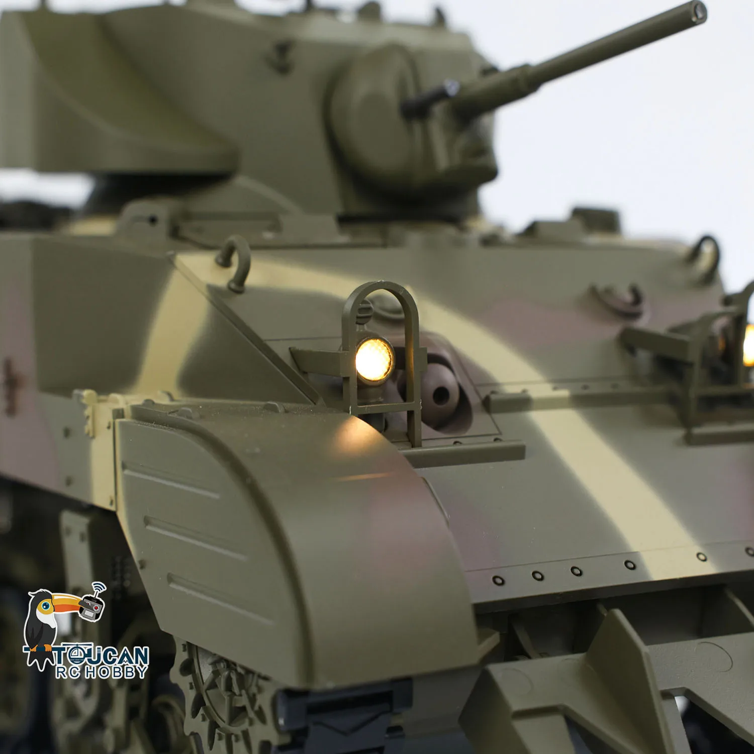 RTR 1/16 RC Tank US M5A1 Stuart VI 360° Remote Control Tanks Model with Two Batteries Radio Mini Vehicle Car Model Toys Gifts 5