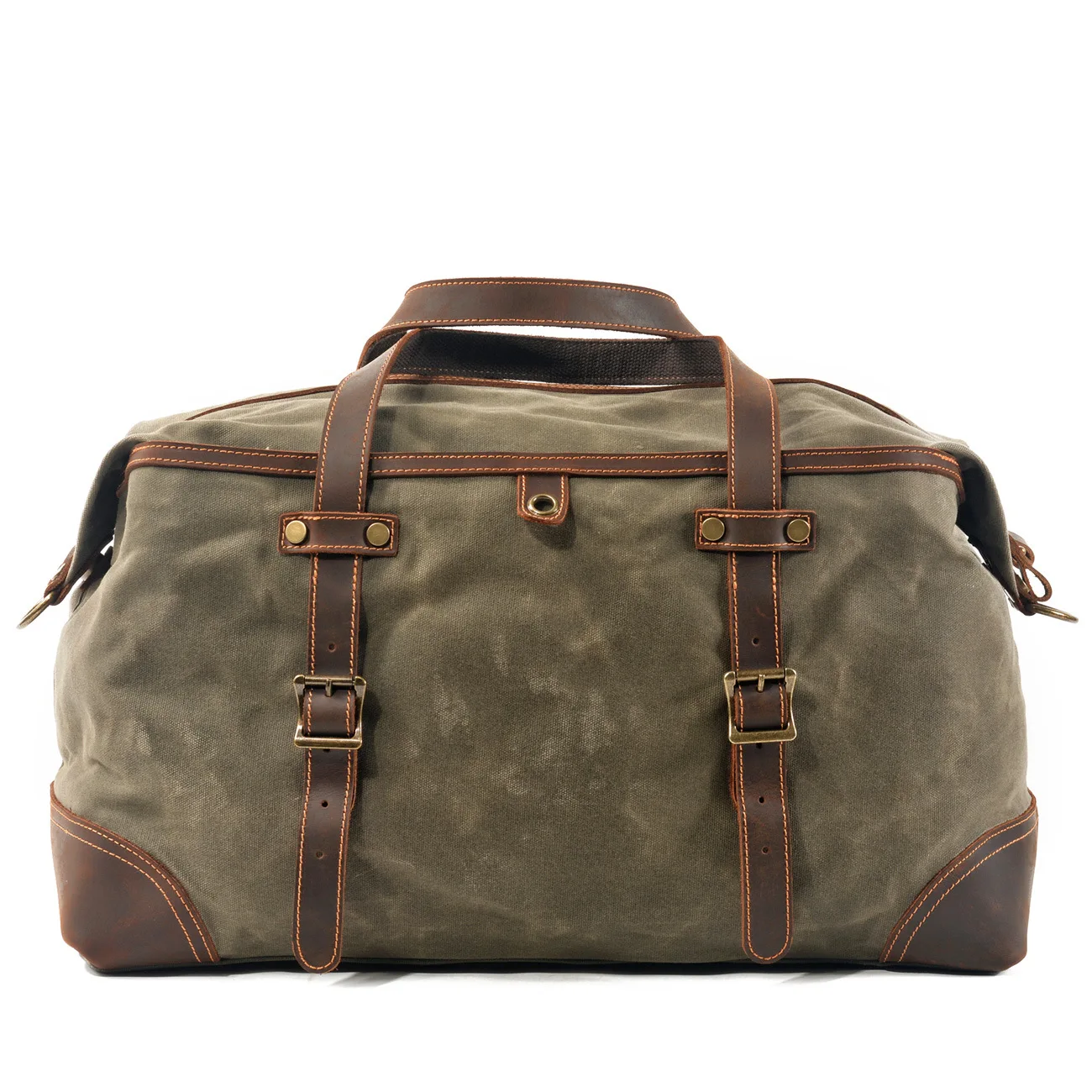 Mens Waterproof Oil Wax Canvas Bags Overnight Travel Bags Large Capacity Luggage Wild Retro Shoulder Bag Free Shipping