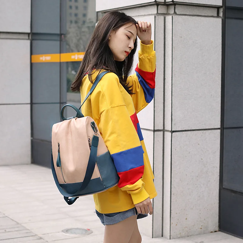 Zaino in pelle da donna 2021 zaini antifurto moda per donna 2022 borsa da  scuola cachi Beige coreano Mochila Mujer Sac A Dos|Backpacks| - AliExpress