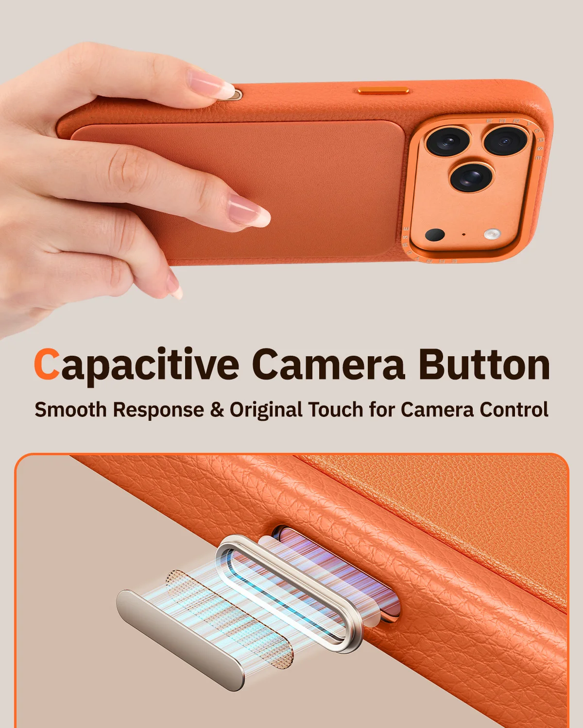 Eary Leather Shockproof Phone Case with Built-in Camera Protection