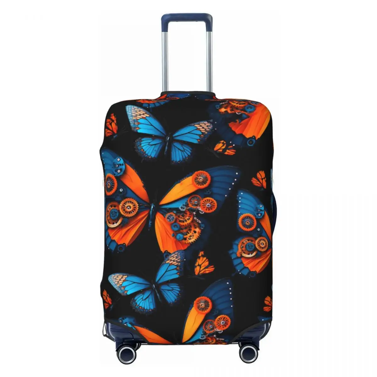 스팀펑크 나비 여행 가방 커버, 비행 추상 동물 탄성 수하물 액세서리, 여행 보호