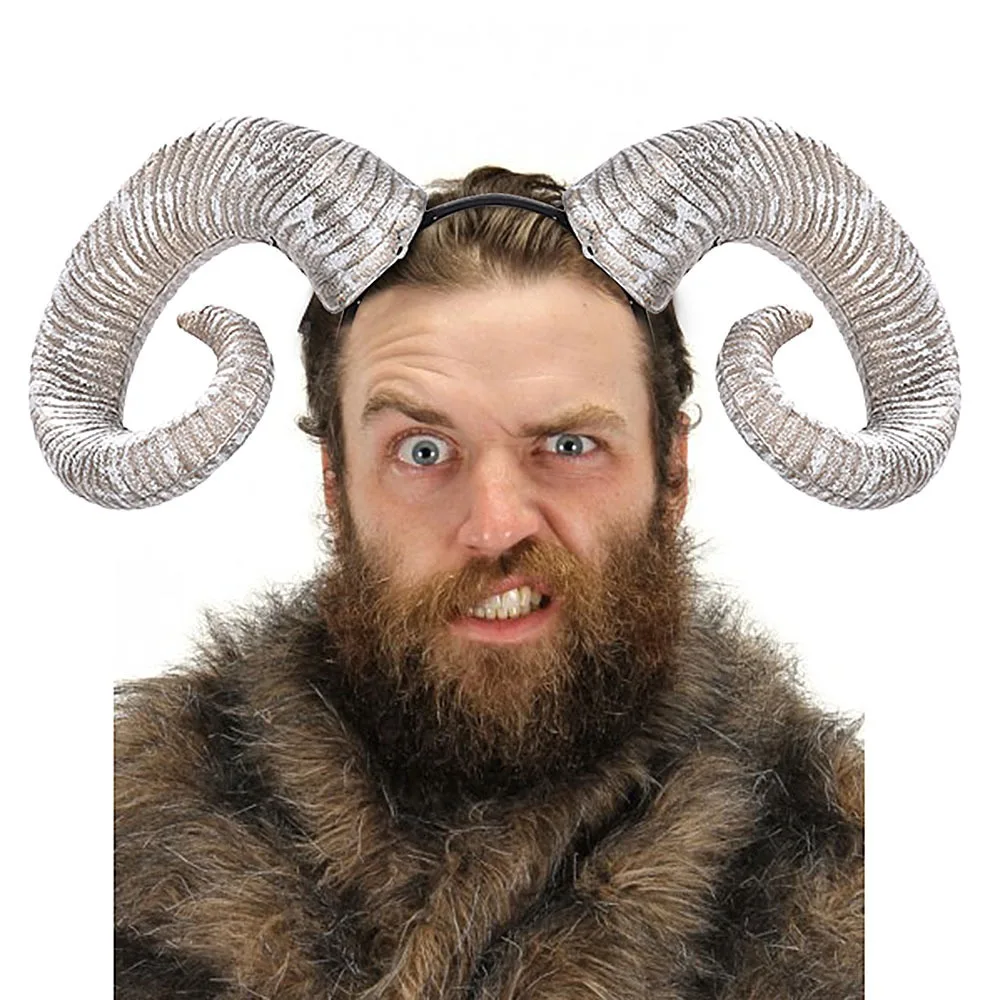 Black Foam Ox Horn Headband for Goth Party Cosplay