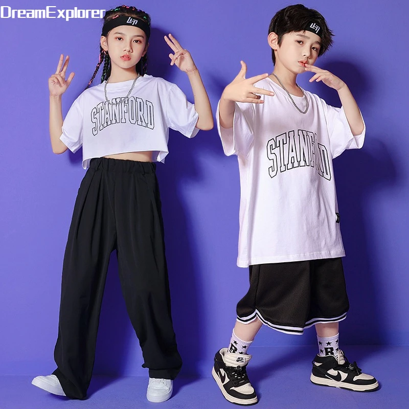 Kids Boys Girls Summer Sets Streetwear Hip Hop Short Sleeve Loose Casual  Sports Shirt Shorts Children Dance Jazz Stage Clothing - AliExpress