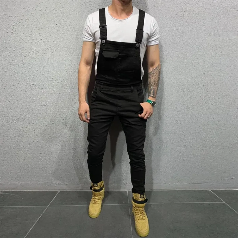 Men's Denim Dungaree Bib Overalls Jumpsuits Moto Biker Jeans Pants Trousers Plus Size Mens Casual Overalls casual pants