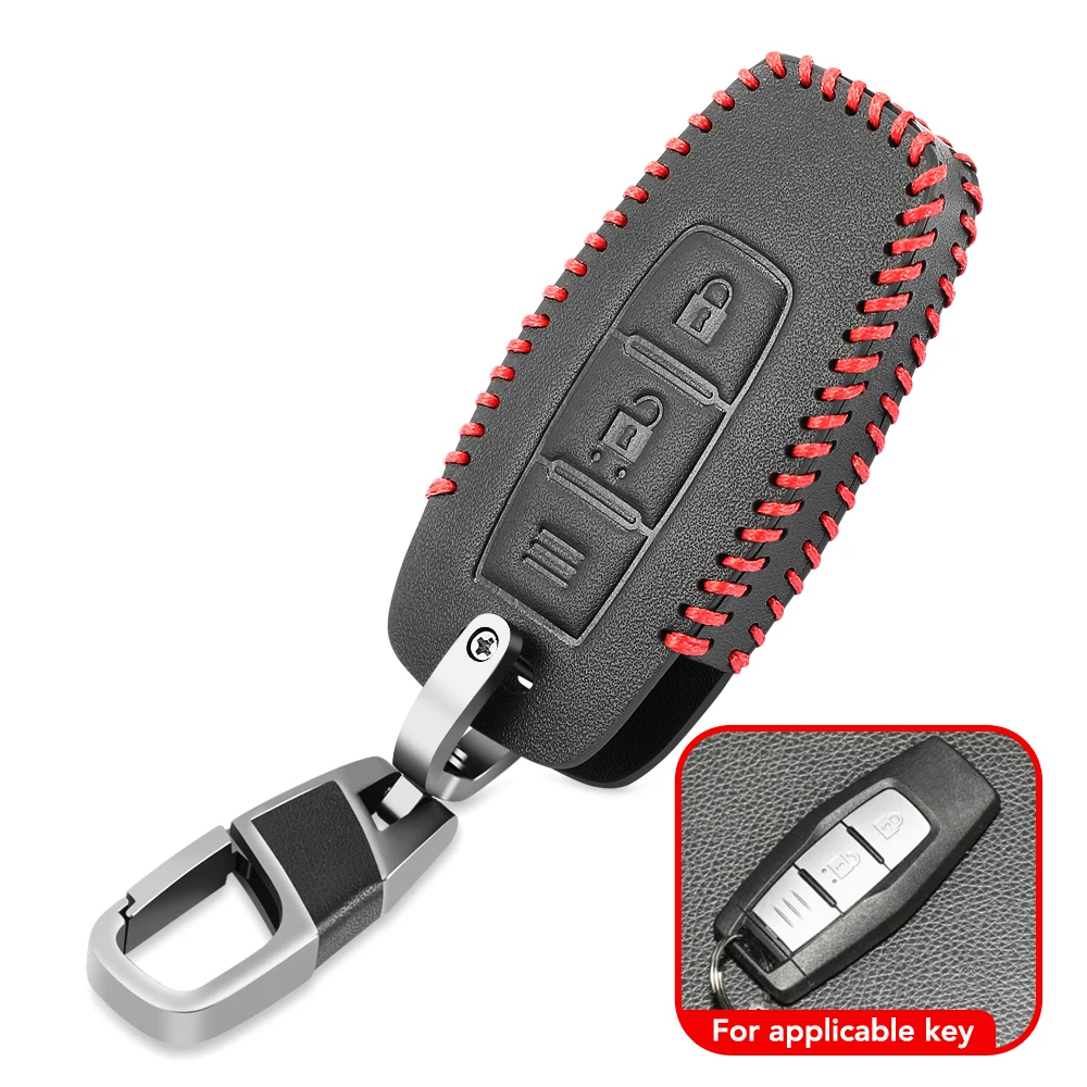 Key case leather car key case cover set for MITSUBISHI OUTLANDER Lancer EX ASX colt Grandis Pajero sport