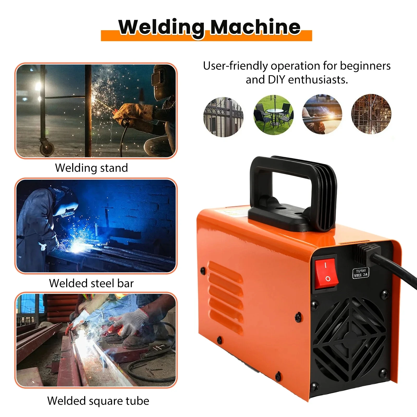 Portable MMA-250 Welding Machine Inverter ARC Electric Welder Current Adjustable Compact Welding Machine Handheld Equipment Tool