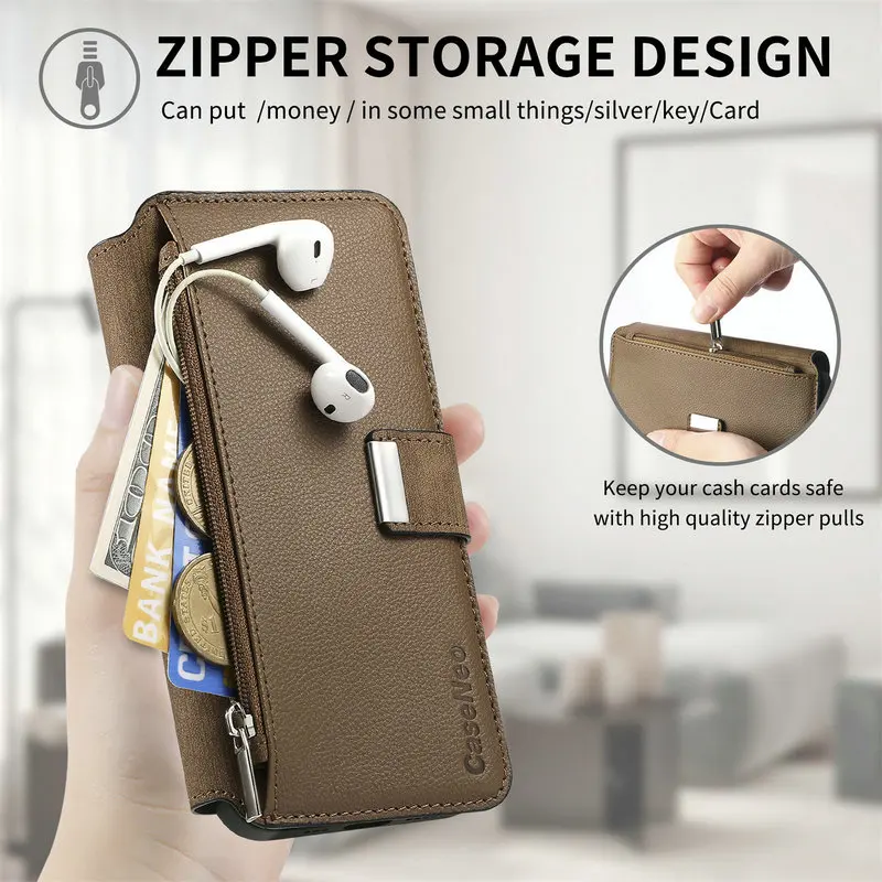Premium 2-in-1 Detachable Leather Flip Case with 360° Protection