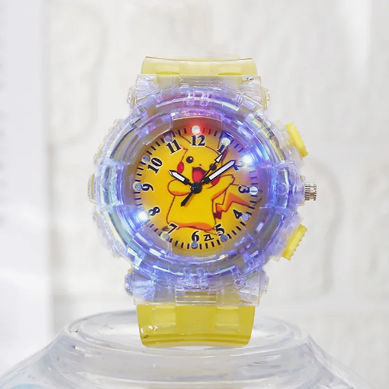 Montre Pokémon Pikachu pour enfants, ensemble de bracelets, figurine  d'anime, montre Shoous pour enfants, flash