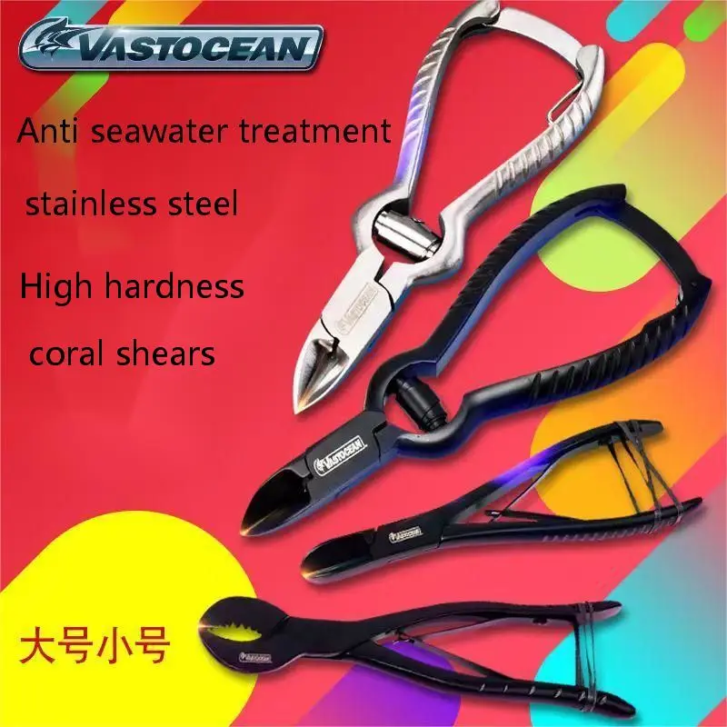 VASTOCEAN Aquarium Accessories coral scissors Seawater fish tank Stainless steel scissors SPS Broken branch coral pliers