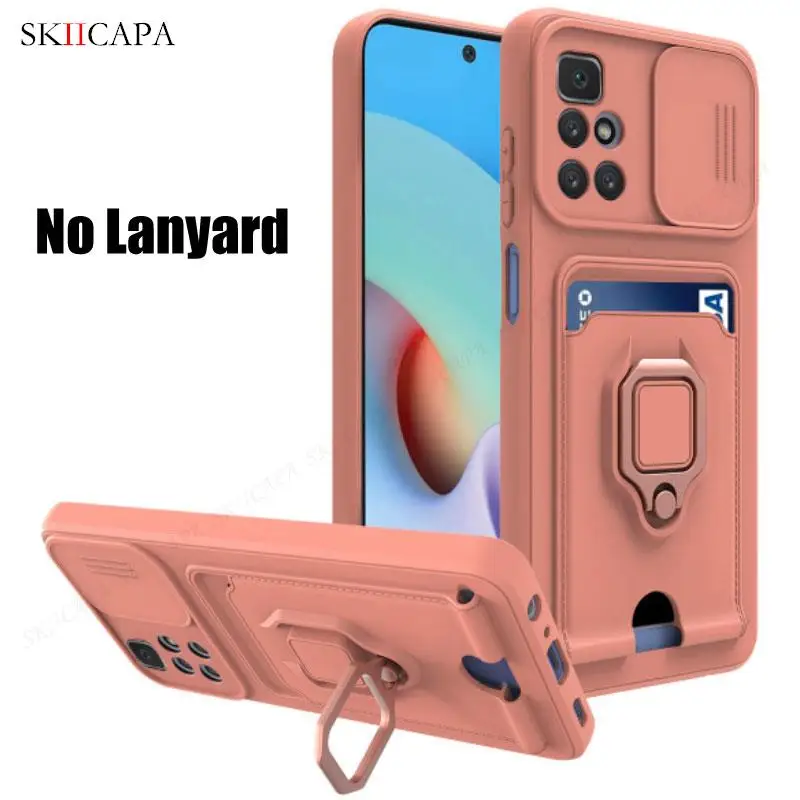 Compact Crossbody Wallet Case with Slide Lens Cover and Stand Holder