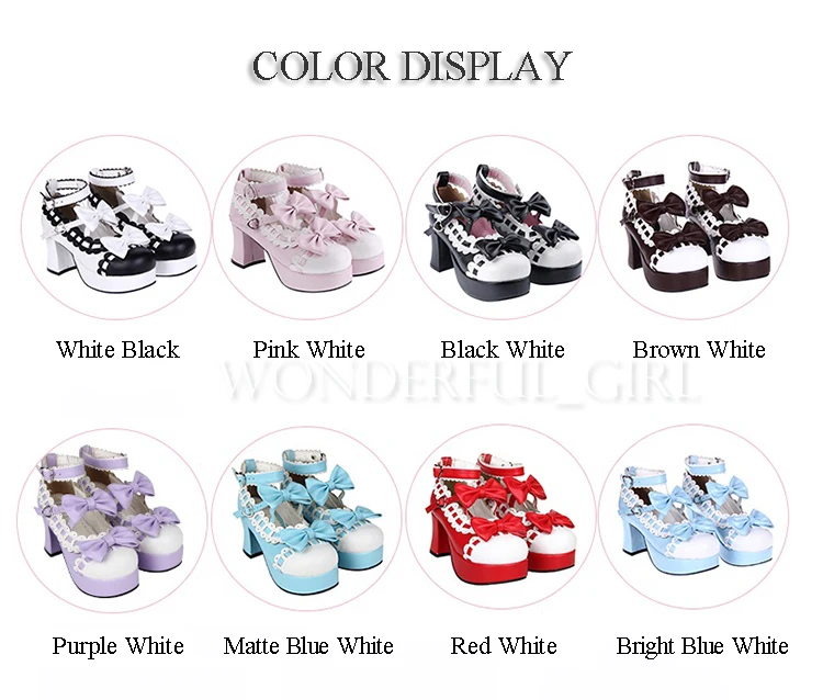 Neue japanische Stil Lolita Schuhe Dienstmädchen Cosplay Mädchen Prinzessin High Heels Damen Schuhe mit Schleife Größe 35-47 2