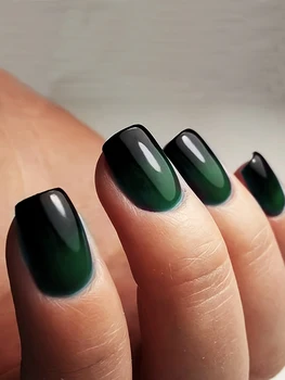 24pcs/set short square fake nails for women cute bride heart white french tips faux ongles y2k press on false nail supplies 20