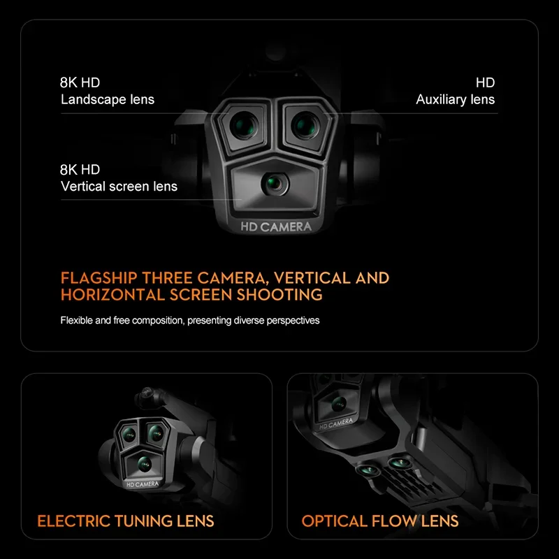 Lenovo K10ProMax Drone 8K Professional HD Dual Camera GPS Obstacle Avoidance Drones Remote Megaphone Quadcopter Toy UAV RC 9000M