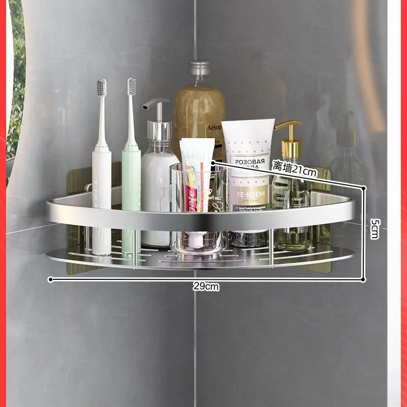 Bathroom Shelf Kitchen Storage Organizer Aluminum Alloy Shampoo Rack Shower  Shelf Bathroom Accessories No Drill Shelf - AliExpress