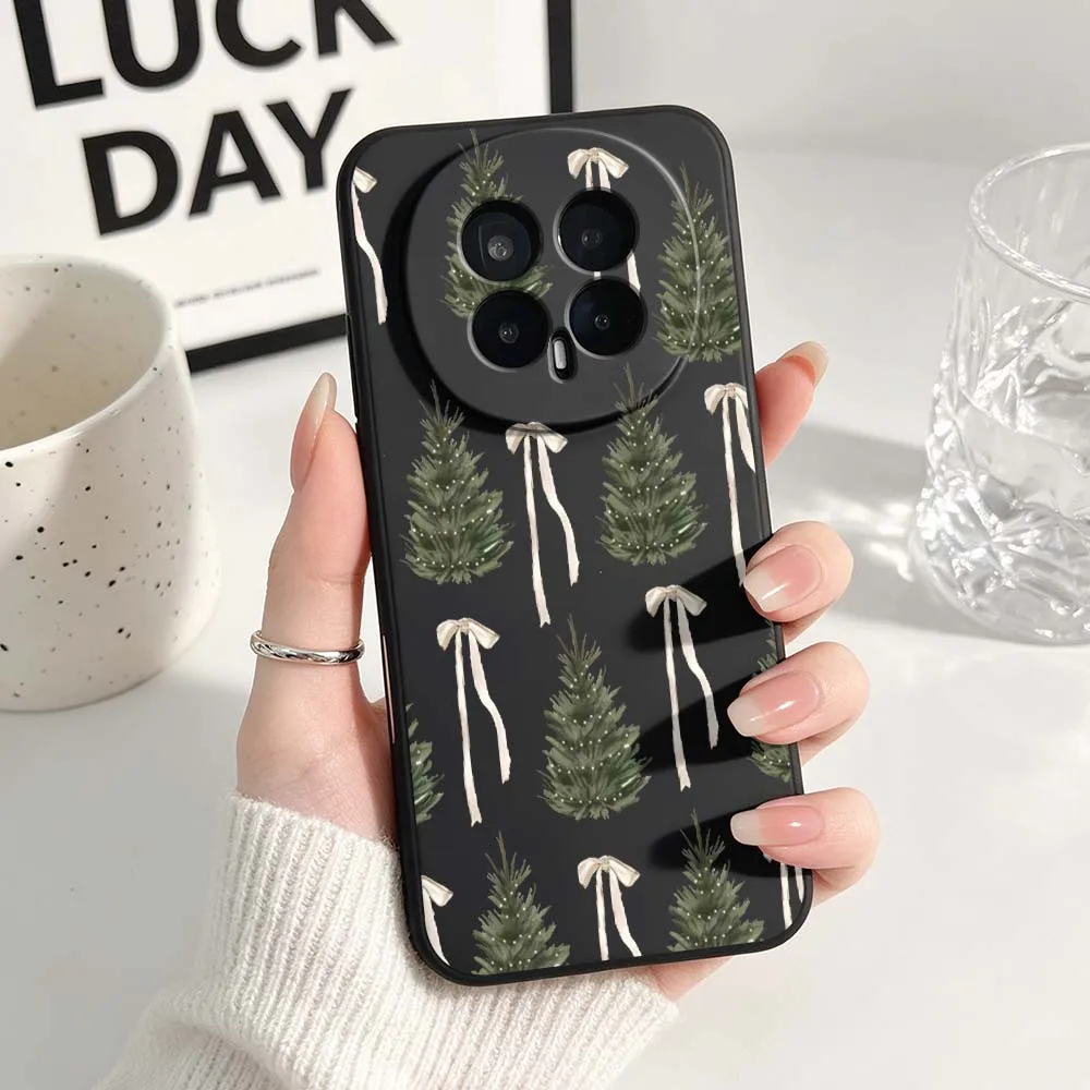 Festive Christmas Tree Pattern Phone Case - Black