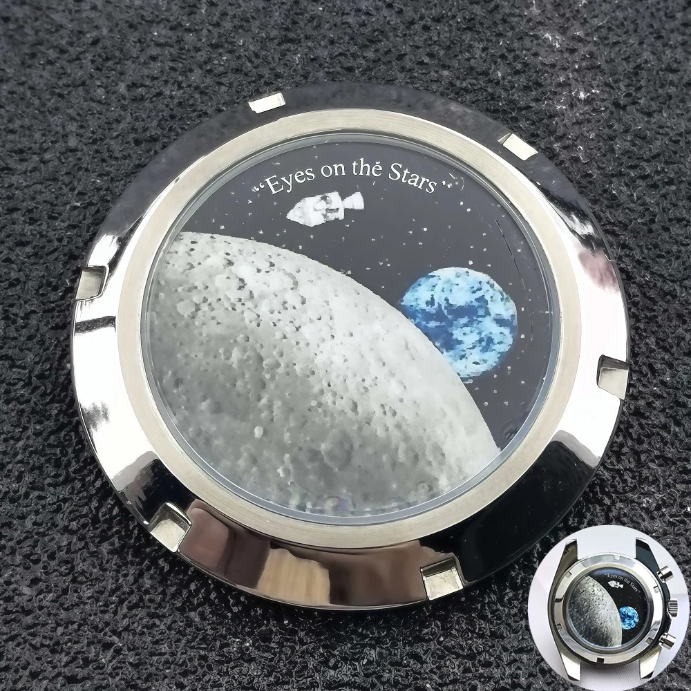 37mm Moon Pattern Detachable Stainless Steel Back Cover