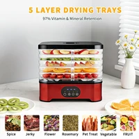Déshydrateur alimentaire à 5 plateaux, prise UE, température et minuterie réglables, plateaux de séchage transparents, pour viande séchée, friandises pour animaux, légumes et collations 7