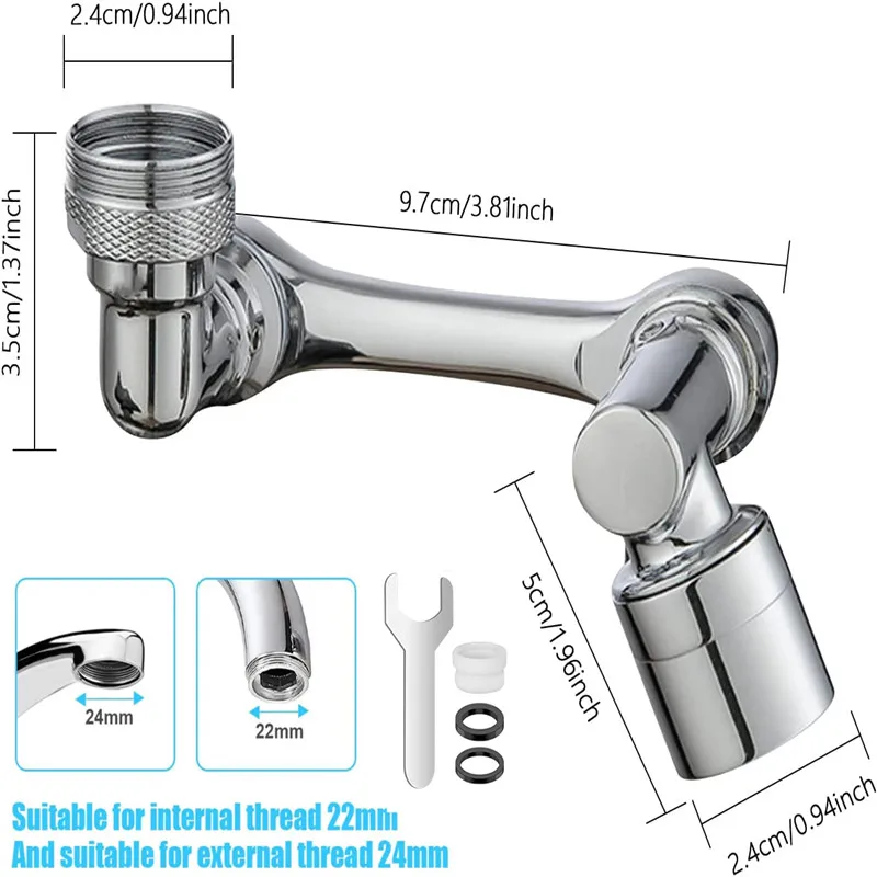 Metal Copper 1080&deg; Rotation Faucet Aerator Extender Anti Splash Filter Faucets Bubbler Nozzle Kitchen Saving Water Sprayer kitchen faucet extender kitchen faucet spray head