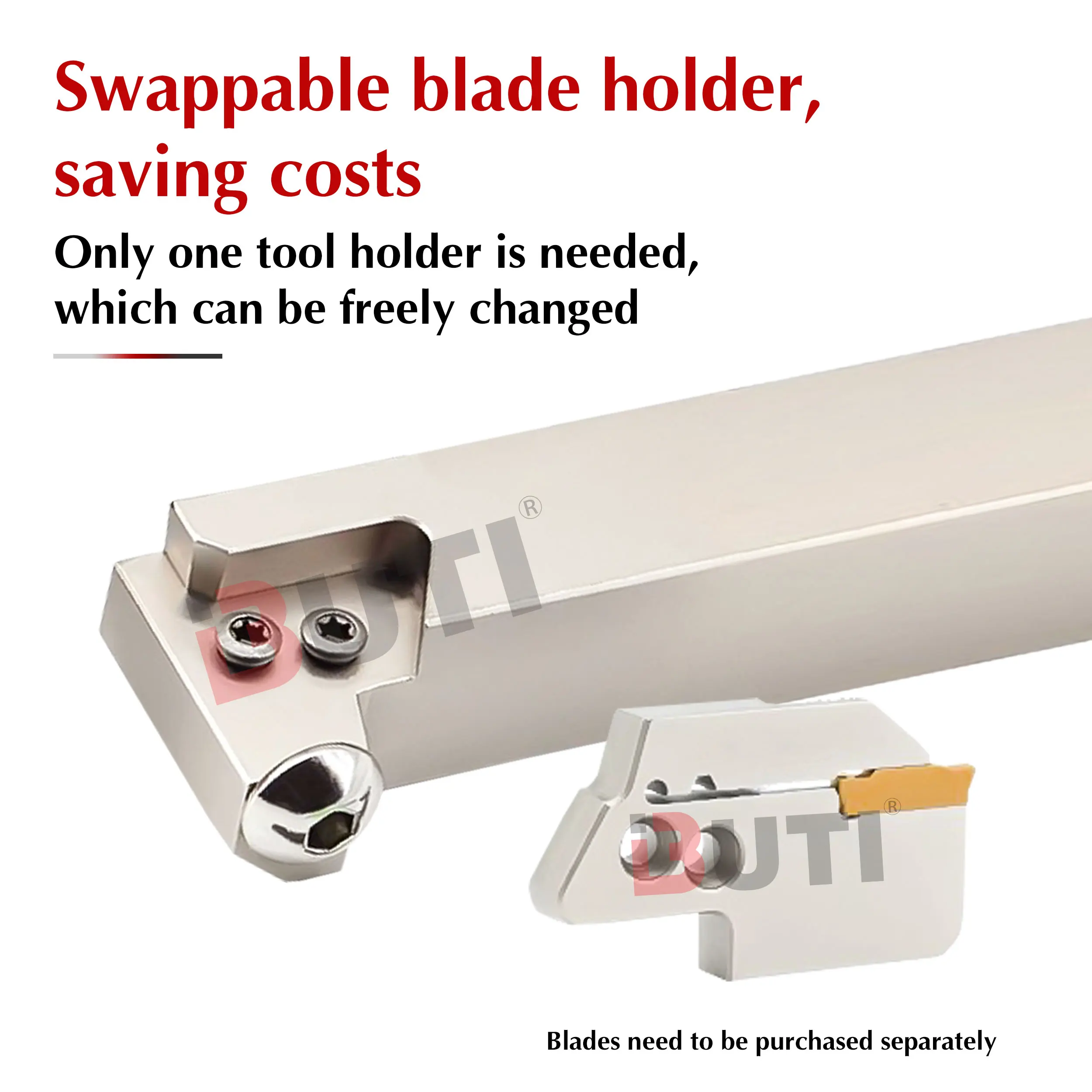 Combination Groove Cutter with Interchangeable Head – Adjustable End Face Cutting Groove Cutter Bar with Extended Cutting Depth Modules for CNC Machining 3