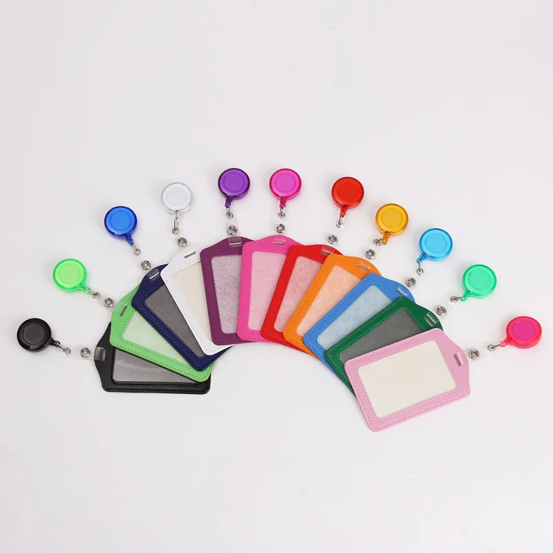 Candy Colors Horizontal vertical Nurse Id Badge Holder with Retractable Badge Reels Badge Clip Name Badge Office School Supplies