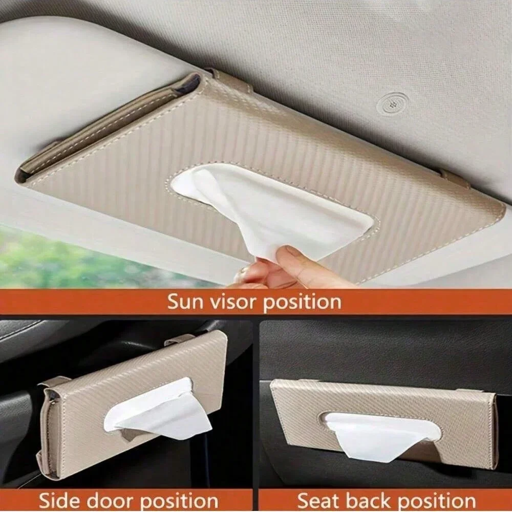 car tissue holder Car Tissue Holder Car Sun Visor Napkin Case Multifunctional PU Leather Back Seat Tissue Box Bag For All Models