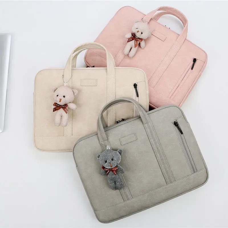 

Cute Hanging Piece Laptop Bag 12 13 14 15 Inch Waterproof Laptop Bag for Macbook Air Pro 13 16 inch Huawei HP Handbag Briefcase