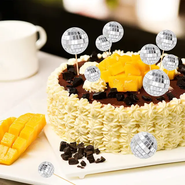 26 Palline Discoteca Per Torte - Decorazioni A Specchio Per Feste E Compleanni - Foto 13