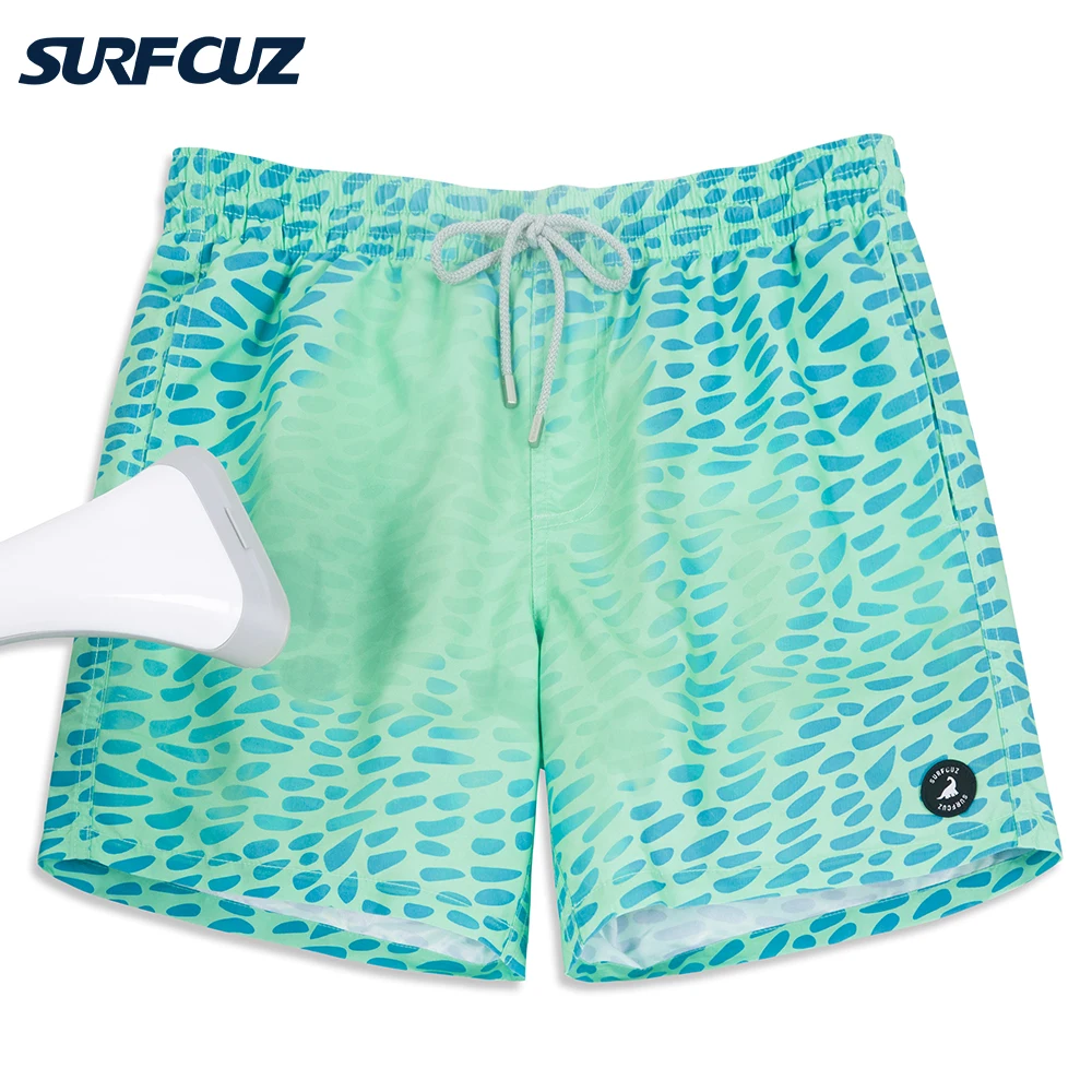 Custom Mens Beach Shorts Temperature-Sensitive Color-Changing