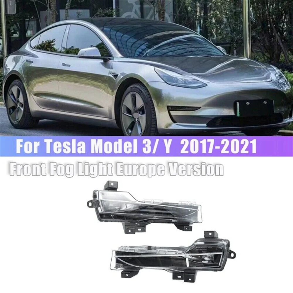 

2017-2023 For Tesla Model 3/Y Car Front Fog Light LED DRL Driving Lamp Europe Version No Amber Left&Right