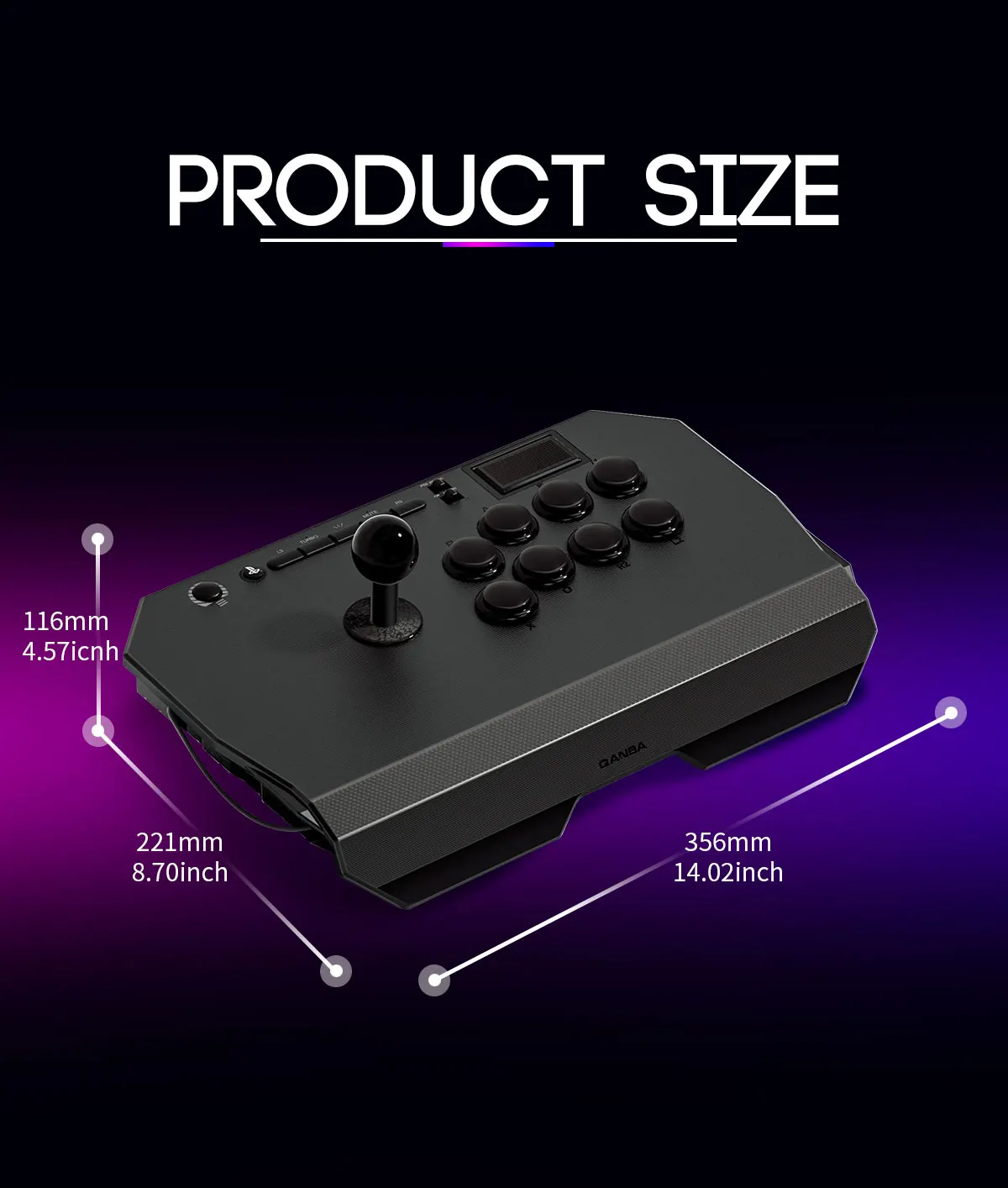 Qanba drone 2 arcade joystick fighting stick für ps5 ps4 pc – Detail 15