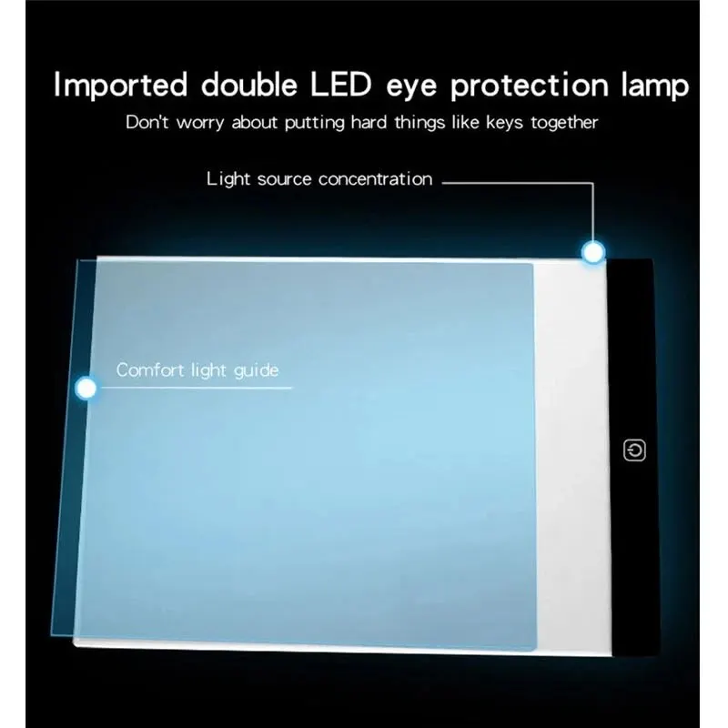 LED Copying Table Children Drawing Board Transparent Copying Table Adjustable Brightness Night Light Notebook 4