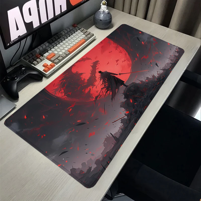 

Red Warrior Mousepad Large Rubber Desk Mat Mouse Pad Gaming Accessory Pc Gamer Carpets Computer Locking Edge Long Keyboard Mats