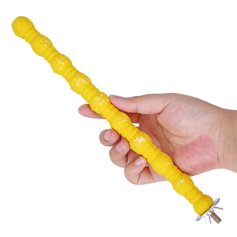 Pet Parrot Claw Grinding Stick Wooden Stick Bird Perching Sand Parakeet Grinding Bar Teeth Bites Toy For Parrot Cage Accessories