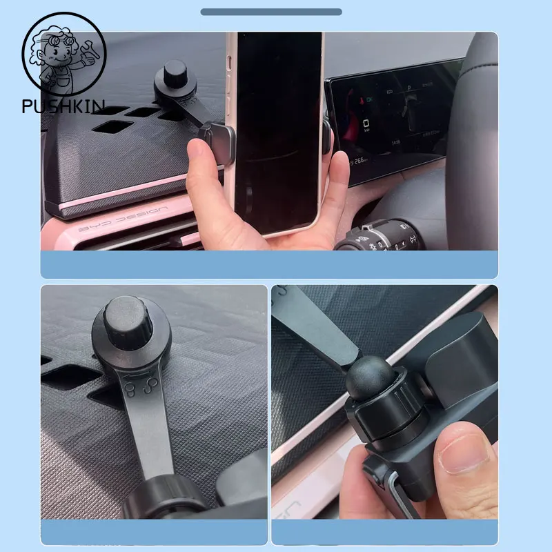 BYD 갈매기 돌고래 미니 자동차 스타일링 휴대폰 거치대 에어 벤트 마운트 중력 브래킷 스탠드, 자동 수정 액세서리